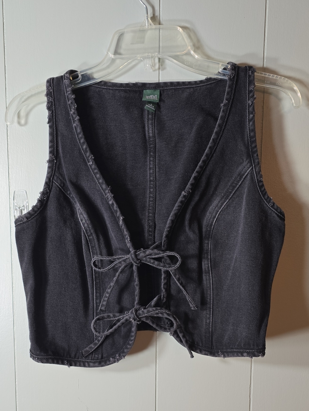 wild fable Black Tie-Front Denim Tank